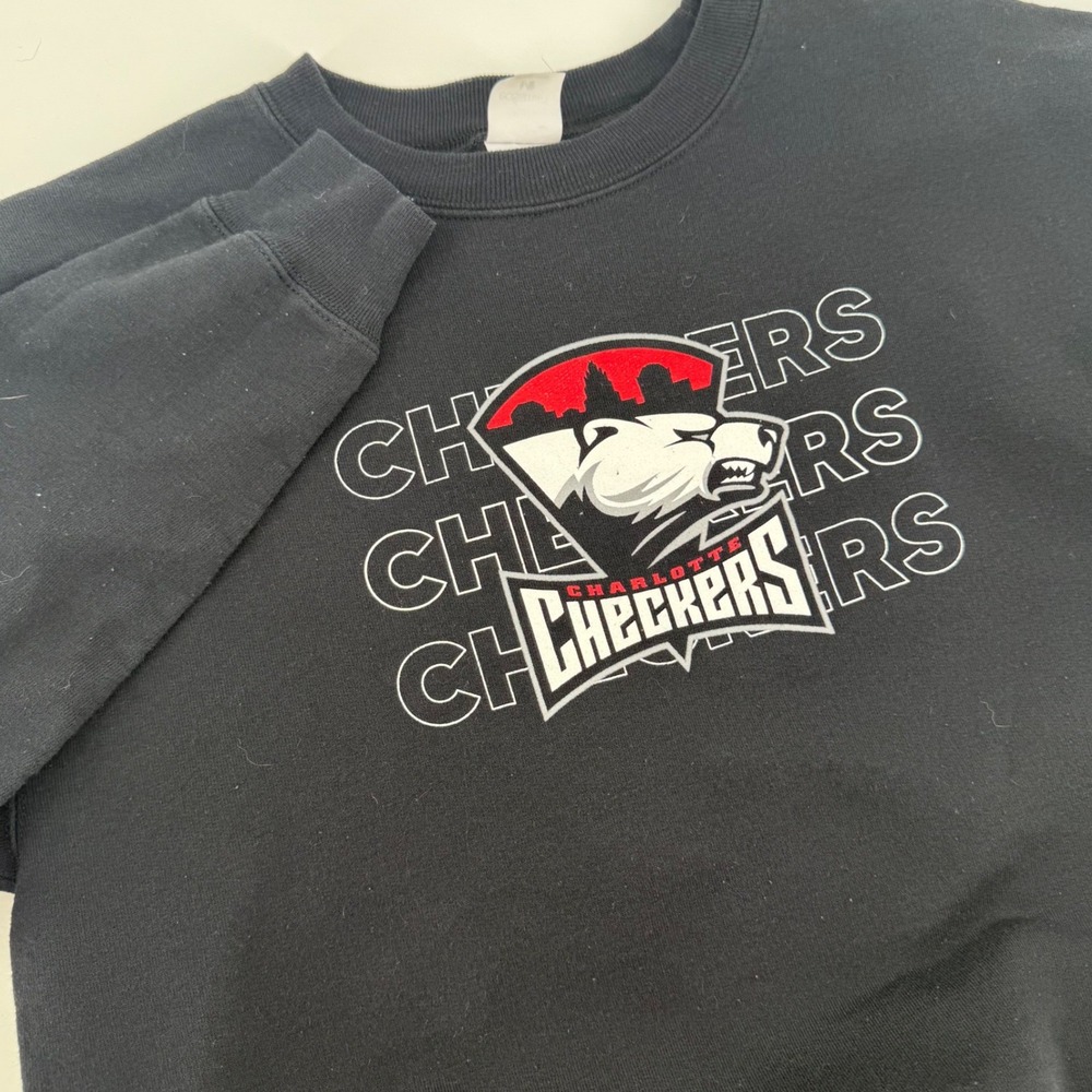 Charlotte Checkers Crewneck Sweatshirt Black Youth XL